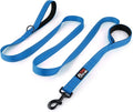 Dog Leash 8ft Long - Blue - Traffic Padded Two Handle - Heavy Duty - Double Handles Lead for Control Safety Training - Leashes for Large Dogs or Medium Dogs - Dual Handles Leads by PrimalPetGear