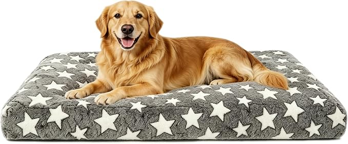 Orthopedic Dog Bed for Large Dogs, Washable Dog Mat with Removable Zippered Cover, Non-Slip Bottom, Comfort Crate Bed (Grey, L(35"*23"*3.1")) by %E7%AB%8B%E5%8D%B3%E8%B4%AD%E4%B9%B0