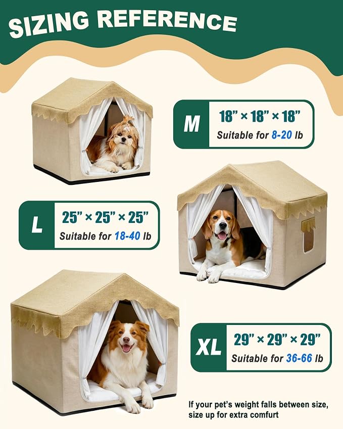 Boho Dog House Indoor, Soft Cozy Dog Cave for Small & Medium Dogs | Soft Dog Tent Bed with Sturdy Frame, Lightweight Portable, Machine Washable Pet Cave, Cozy Indoor Sleeping Nook - Image 6