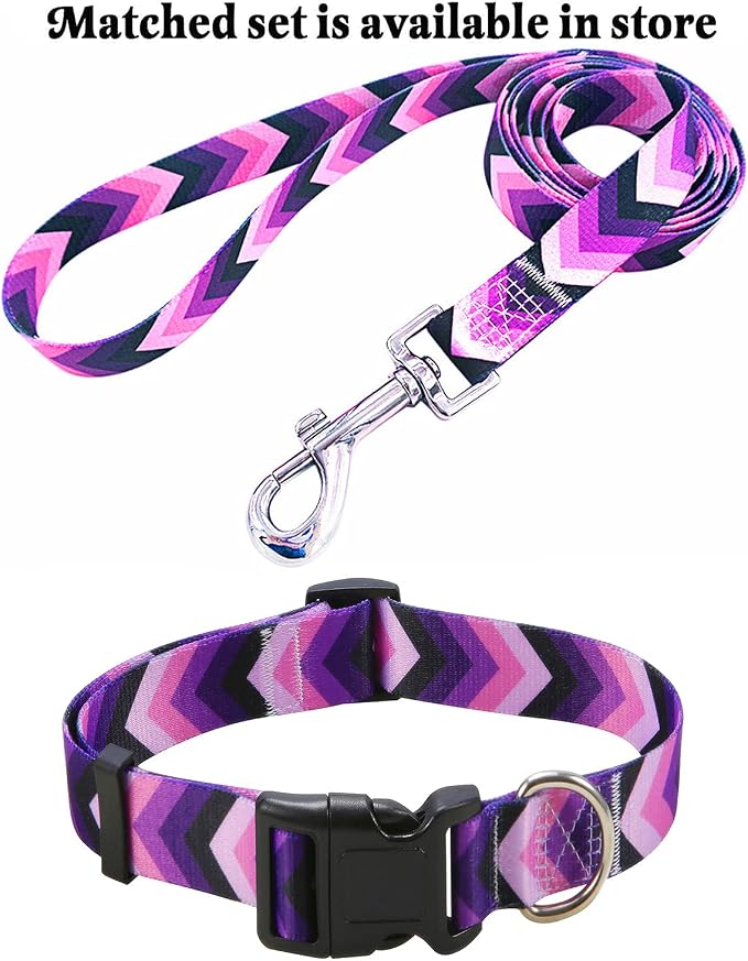 Mihqy Dog Collar for Large Dogs, Fashion Design, Purple Arrow,L | Neck Fit 14.9"-24.8", Multiple Patterns，4 Sizes for Small Medium Large Dogs, Comfortable for Walks and Outdoor Hikes - Image 6