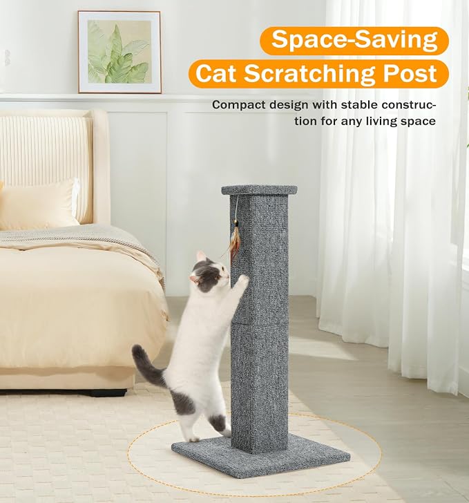 Made4Pets Cat Scratching Post for Indoor Cats, Carpet Cat Scratcher, 32" | Soft Carpet Surface for Cats That Prefer Fabric Scratching, Stable Base, Full-Body Stretching, Ideal for Kittens & Adult Cats - Image 5