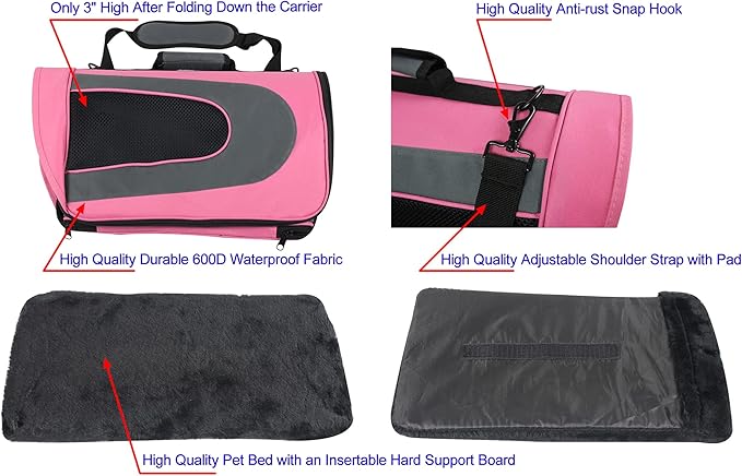 EliteField Deluxe Soft Pet Carrier for Cats and Dogs (3-Year Warranty) | Airline Approved, Waterproof, Plush Bed, Built-In Leash, Adjustable Shoulder Strap, Foldable - Image 5