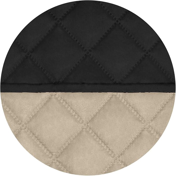 PureFit Reversible Quilted Oversized Recliner Sofa Cover, Water Resistant Furniture Protector, Washable Couch Cover with Elastic Straps for Kids, Dogs, Pets (Large, Black/Beige) | Black/Beige, Water Resistant Couch Protector, Washable Pet Couch Cover w... - Image 5