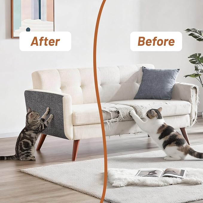 78.7" x 15.8" Cat Scratch Furniture Protector | Trimmable DIY Self-Adhesive Strong Adhesion, Won't Fall Off, Easy to Use, Leaves No Residue, for Couch, Sofa, Wall & Door - Image 4