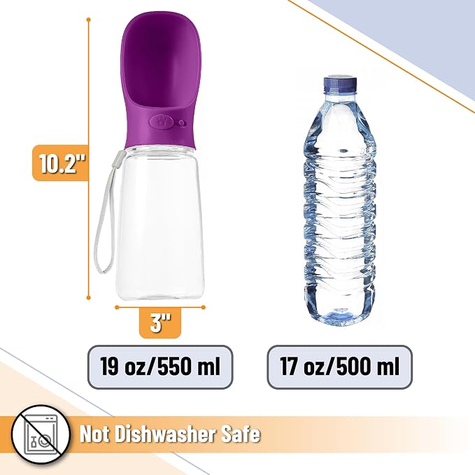 Mr. Pen- Portable Dog Water Bottle, 19 oz, Large | Leak Proof Puppy Water Dispenser with Drinking Feeder for Pets, Outdoor Walking, Hiking, Travel, Not Dishwasher Safe - Image 3