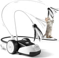 CYROS 3-in-1 Interactive Cat Toy - 2-Speed Automatic Moving Mouse Cat Toys Self Play with 2pcs Hanging Feather String Ribbon and Wiggly Silicone Mice Tail for Bored Indoor Adult Cats Kittens by CYROS