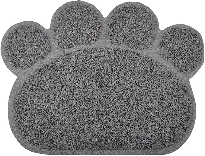 DM Paw-Shaped Cat Litter Box Debris Catcher Mat, 15.75x11.75 Inches (Gray) by DMWirelessCarCharger