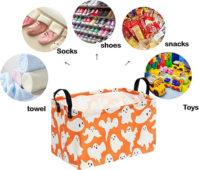 Rectangle Gift Storage Basket Home Shelf Storage Basket Organizer Box Clothes Laundry Hamper Nursery Basket Laundry Basket with Handles - Image 7