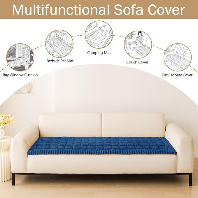 hyha Couch Cover for Dogs, Washable Non Slip Plush Flannel Sofa Protector | Thick Flannel, Anti-Slip Backing, Pet Hair & Scratch Protection, Fits Sofa & Loveseat (27.6" x 95") - Image 3