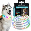 Light Up RGB Dog Pet Collar Multicolor Rainproof, LED USB C Rechargeable Glow in The Dark Collar for Night Walks, Soft Silicone Collar Cuttable for Small Medium Large Dogs 15 Color Modes by Unknown
