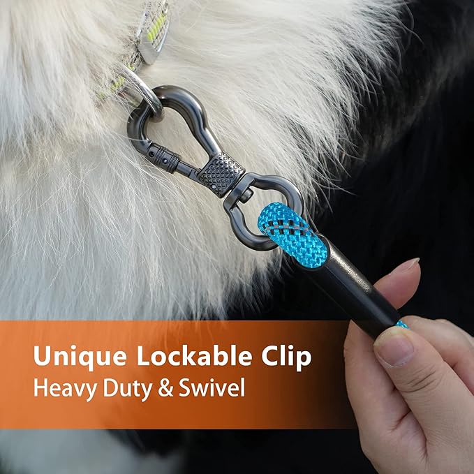 Long Dog Leash for Dog Training 10FT/15FT/20FT/30FT/40FT/50FT/100FT Reflective Leash with 2 Hooks, Heavy Duty Dog Lead for Large Medium Small Dogs Outside Walking Camping Yard, Blue 15FT - Image 2