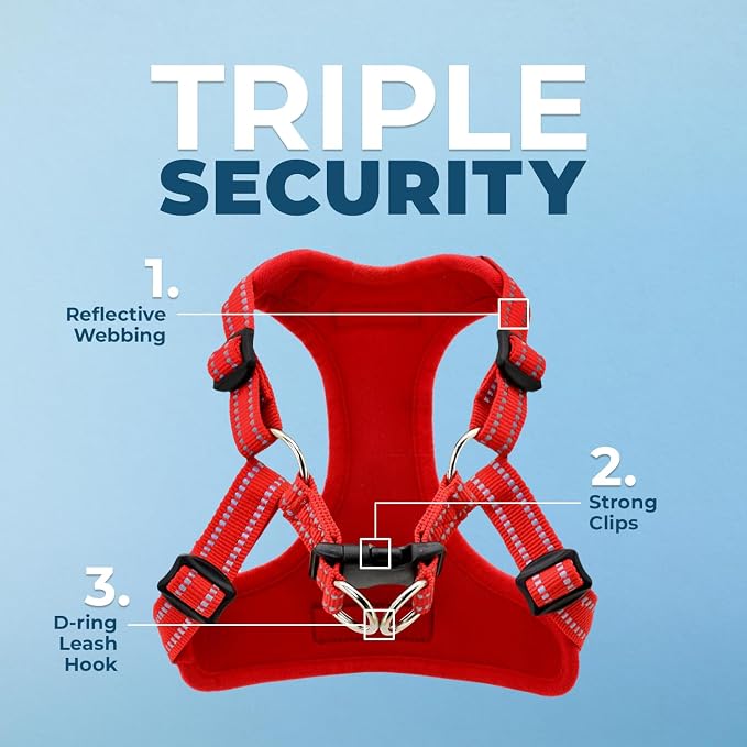 Voyager Step-in Flex Adjustable Dog Harness - Red, Medium | 17 - 21" in Chest, Fully Adjustable, Reflective Bands, All Weather Breathable Air Mesh, Lightweight, Fast Drying - Image 2