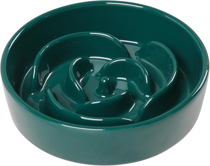 Slow Feeder Dog Bowls Small Breed, 0.6 Cup Ceramic, Non-Slip | Heavy Ceramic For Indoor Feeding, Stable Base Helps Limit Sliding, Puzzle Bowl For Small Breed Dogs by KittyDine