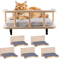 Large Cat Wall Shelves with 5 Steps - Heavy Duty Cat Wall Furniture, Climber, Shelves & Perches with Comfy Cushion & Guardrails, Space-Saving for Indoor Cats(Dark) by EKIORI