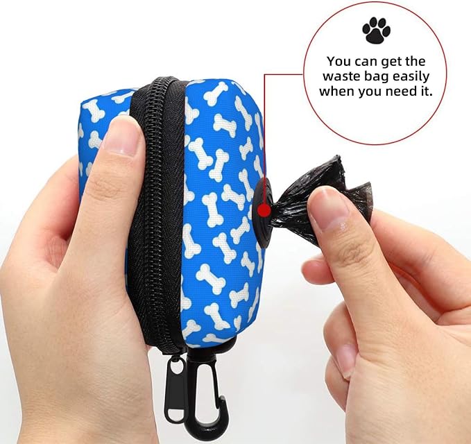 Dog Poop Bag Holder for Leashes - Lightweight Pet Waste Bags Dispenser Doggy Zippered Pouch for Puppy Walking Accessories(Dog Bones) - Image 6