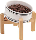 Elevated/Raised 15°Tilted Anti Slip Ceramic Dog Bowl for Small/Medium Breeds,Slanted Bulldog Big Face Pet Food Water Feeding Dish with Stand for Cats and Dogs (3.6 Cups/28 OZ) Black Striation by DJJJOOYSCeramicDogBowl