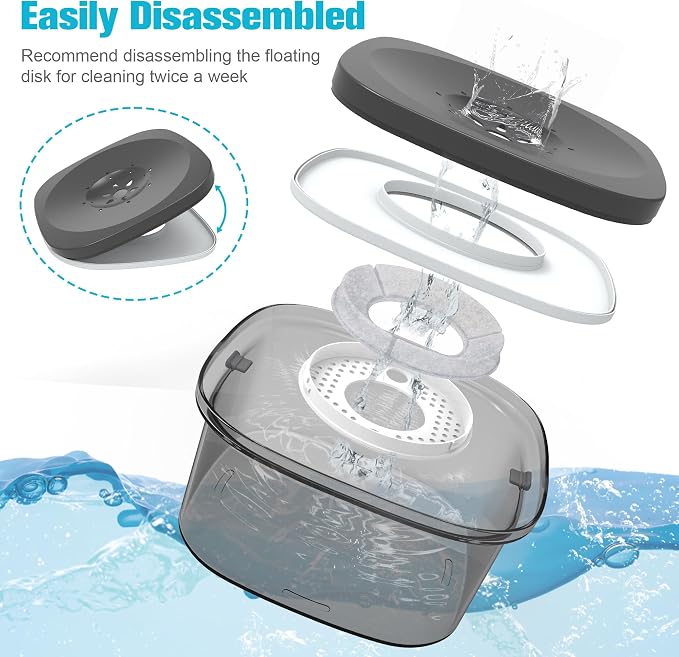 UPSKY 4L Dog Water Bowl No Spill Large Capacity Slow Drinking Water Feeder | Splash Proof, Prevent Pet Prevents Choking, Anti-Slip, Visible Water Level, Suitable for Vehicle Carried Travel and Car Trips - Image 4