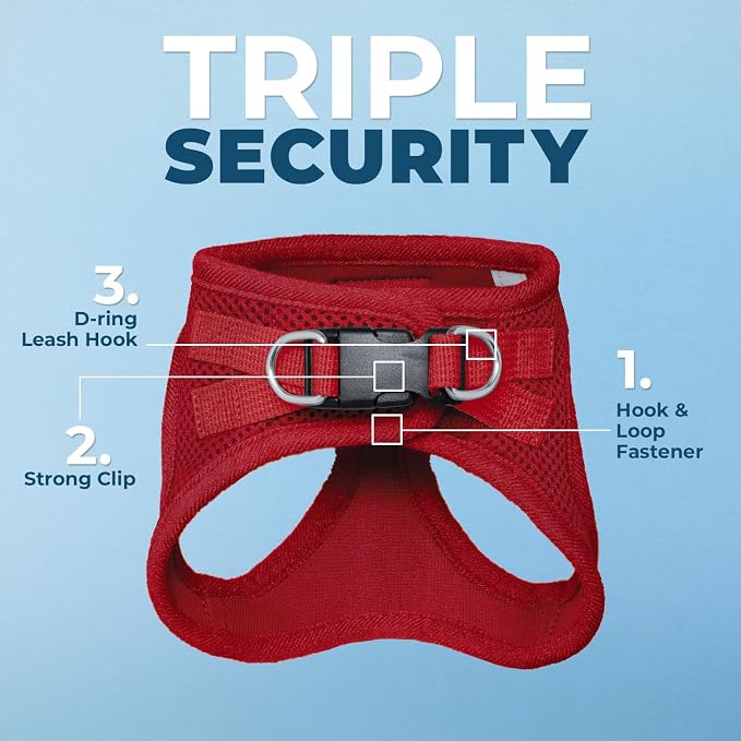 Voyager Step-in Air Cat Harness & Leash Set - Red, XS | 13.5 - 15" in Chest, Reflective Bands, All Weather Breathable Air Mesh, Cats Compatible, Fast Drying - Image 3