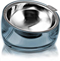 Felli Pet Oblik Acrylic Raised Dog Food Water Bowl Stainless Steel Slanted Oval Dish for Short Leg Puppy & Small Medium Pet, Elevated Tilted Metal Feeder (Shadow, 1.5 Cups Oval Dish) by Felli