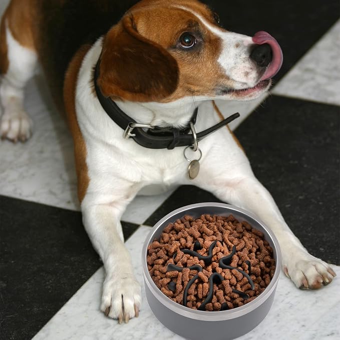Jaoul Slow Feeder Dog Bowls Insert, Puzzle Slow Feeder Insert with 30 Octopus Suction Cups for Small Medium Large Size Dog Food Bowl (4.72 inch, Black) - Image 7