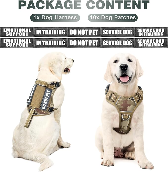 Tactical Dog Harness, No Pull Dog Harness for Medium Large Dogs with Handle & Molle, Military Service Dog Vest Harness in Training Pet Harness for Small Dogs - Image 2