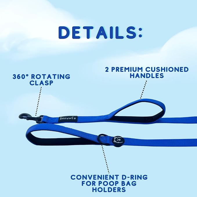 ShawnCo Dream Walk Dog Leash (Wolf Moon,M/L 6FT w/ 2 Handles) | Soft Neoprene Handle, Premium, Durable, Nylon Pet Leash for Small, Medium and Large Dogs, For Everyday Walks and Training - Image 3