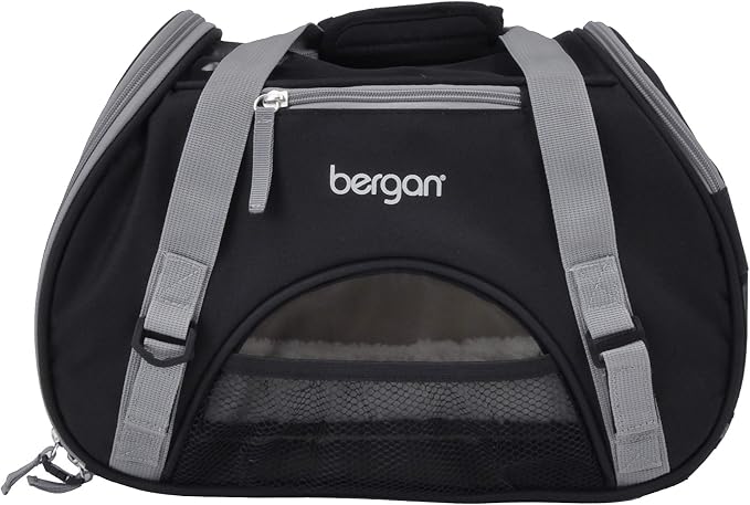 Coastal Pet Bergan Comfort Carrier - Breathable Travel Carrier for Dogs & Cats - Black & Grey, 16" x 8" x 11" by Bergan+by+Coastal+Pet