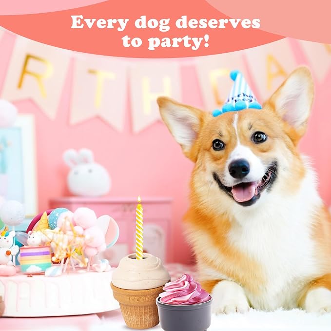 Interactive Dog Toys for Boredom-Multi-Functional Design-Birthday Gifts for Dogs-Frozen Treats-Medium/Large Dog Toys-Party Ice Cream - Image 6