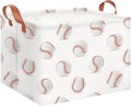 CLOCOR Rectangular Storage Basket,Collapsible Fabric Storage Container,Gift Basket(Baseball) by CLOCOR