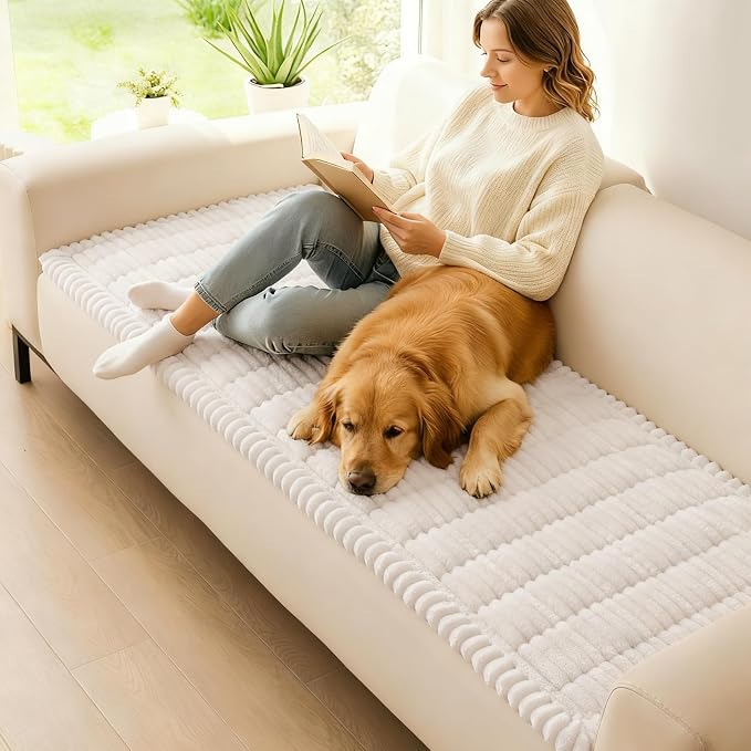 hyha Couch Cover for Dogs, Washable Non Slip Plush Flannel Sofa Protector | Thick Flannel, Anti-Slip Backing, Pet Hair & Scratch Protection, Fits Sofa & Loveseat (27.6" x 70.9") - Image 2