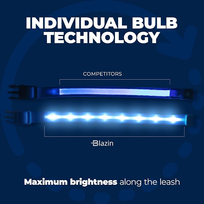 Blazin Light Up Dog Collar - The Original LED Dog Collar - USB Rechargeable - Waterproof - 1,000 Feet of Visibility - Dog Collar Light for Small, Medium, Large Dogs - USA Brand - Image 3