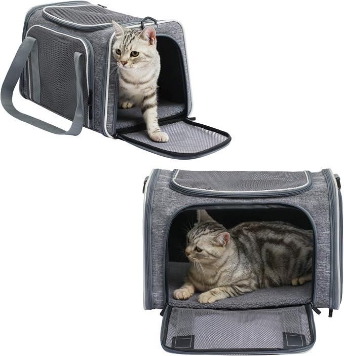 Cat Carrier - Portable Foldable Dog Pet Carrier, Soft-Sided Pet Bag up to 15 Lbs, Airline Approved Travel Puppy Carrier - Image 3