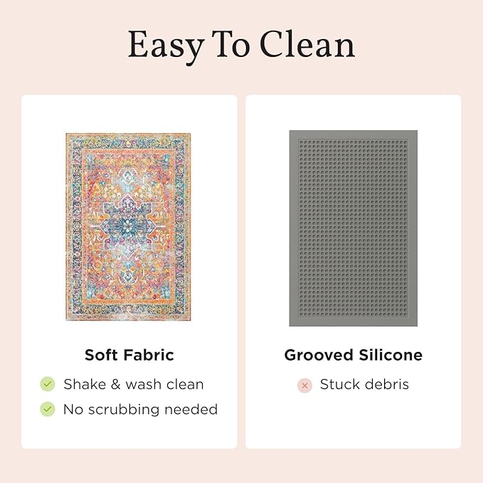 Lovewag Cat Litter Mat, Litter Box Mat, Heirloom Rose, 36x48, 2 Pack | Washable litter mat cover, kitty litter mat & cat mat for litter box, litter trapping mat, prevents tracking, multi-cat - Image 5