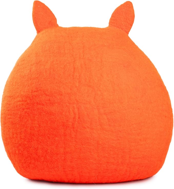Luxurious Merino Wool Cat Cave - Foldable Hideaway Pod for Indoor Cats - Premium Felt Kitten Pet Enclosure - Covered Cat House for Ultimate Cozy Comfort by Woolygon (Fox) - Image 3