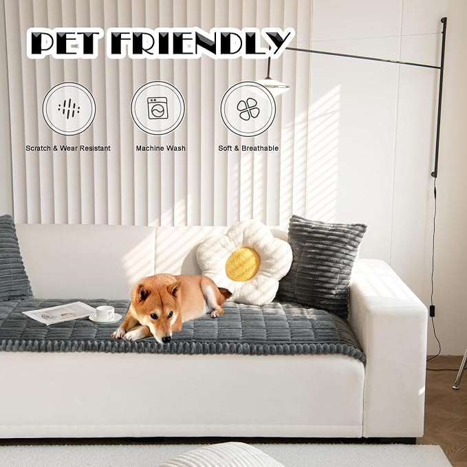 ZQFFB Couch Cover for Dogs Washable Non-Slip Pet Friendly Sofa Protector | Multiple Sizes Dog Blanket Fit Sectional Sofas & Loveseats, Prevents Pet Hair, Scratches & Stains - Image 2