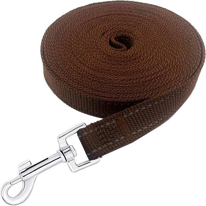 Nylon Training Dog Leash for Small Medium Dogs, 15ft 20ft 30ft 50ft 100ft Reflective Long Leash Dog/Puppy Lead for Obedience Recall Training, Camping - Image 3