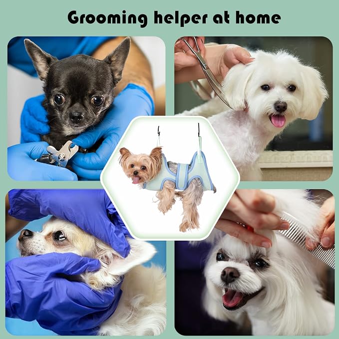 Guzekier Pet Dog Grooming Hammock Harness for Cats & Dogs, Dog Sling for Grooming, Dog Hammock Restraint Bag with Nail Clippers/Trimmer, Nail File, Pet Comb,Ear/Eye Care - Image 5