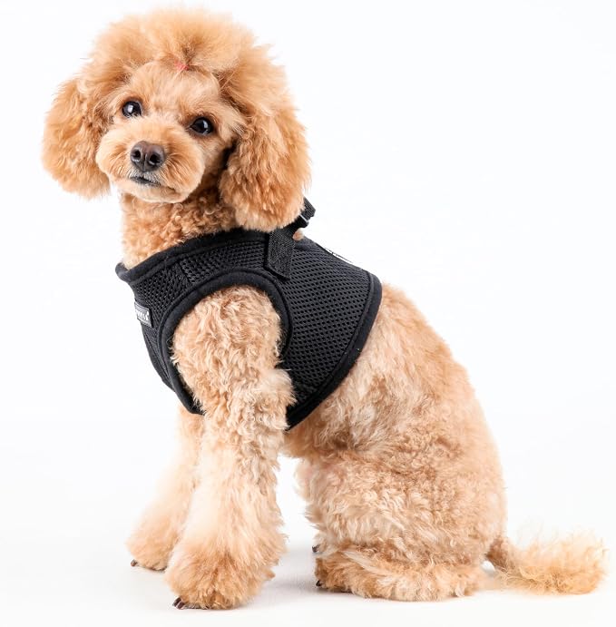 Puppia Soft Vest Dog Harness - Black - Medium - Image 5