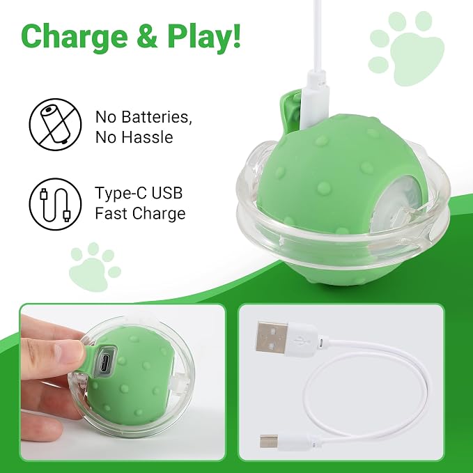 Cat Toys for Indoor Cats, Interactive Cat Toy for Adult Cats | Hide and Seek Play Mat for Bored Kittens, Automatic Rolling Ball with Real Bird Chirping, Motion Activated Rechargeable - Image 6