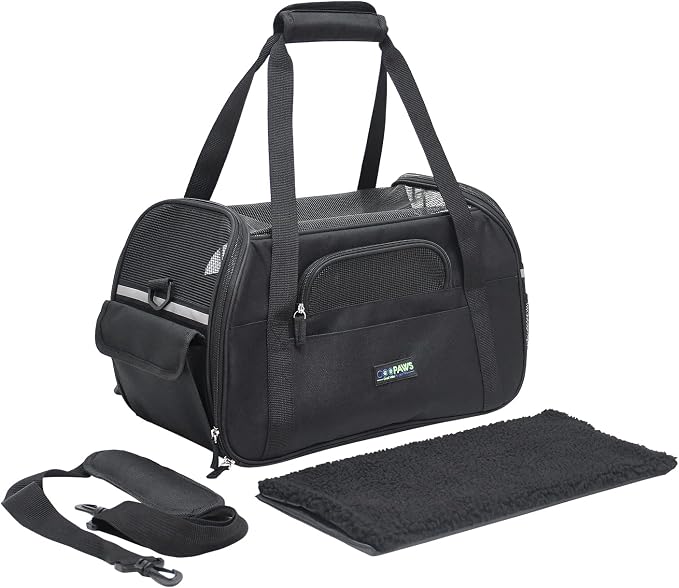 Jespet Airline Approved Soft-Sided Kennel Pet Carrier Travel Handbag | Lightweight, Foldable, Portable, Built-In Safety Leash, Luggage Sleeve, for Cats & Small Dogs, for Indoor & Outdoor - Image 4