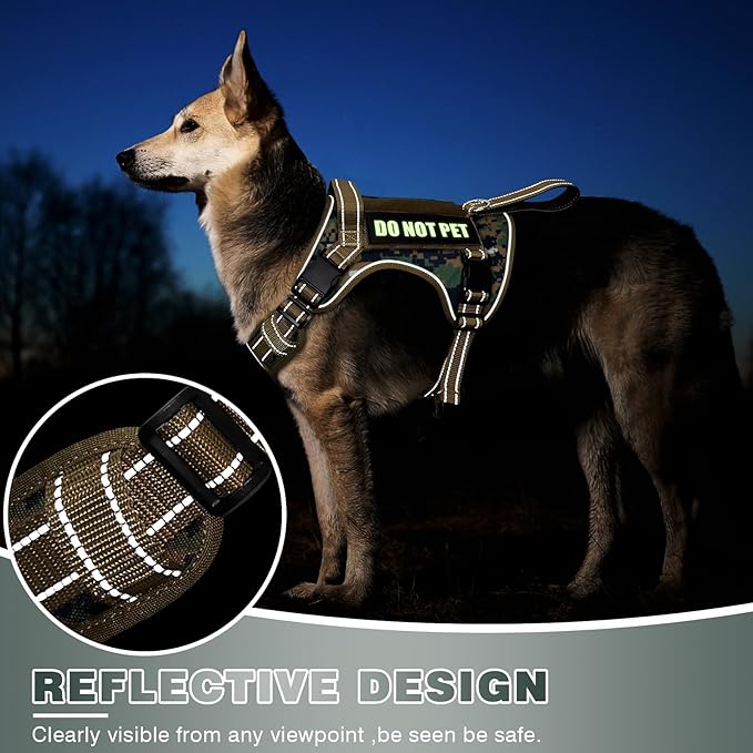 Tactical Dog Harness, No Pull Dog Harness for Medium Large Dogs with Handle & Molle, Military Service Dog Vest Harness in Training Pet Harness for Small Dogs - Image 5