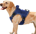 Heavy-Duty Tactical Dog Harness for Large Dogs, No Pull Adjustable Reflective Pet Vest with Molle System, K9 Military-Grade Control for Service Training, Outdoor & 10+ Breeds, Dazzling Blue, Medium by Bruvoalon