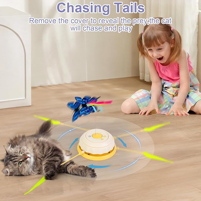 Interactive Cat Toys for Indoor Cats, Kitten Toys for Indoor Kittens,Yellow | Automatic Electronic Cat Toys for Bored Adult Cats, Stimulating Moving Cat Enrichment Toy, Hide and Seek Cat Games Toy - Image 5