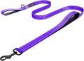 Dog Leash 5ft Long,Double Handle Dog Leash for Control Training | Heavy Duty Dog Leads with Traffic Padded Handles, Reflective Leashes for Small Medium Large Dogs(5ft, Purple) by LIEVUIKEN