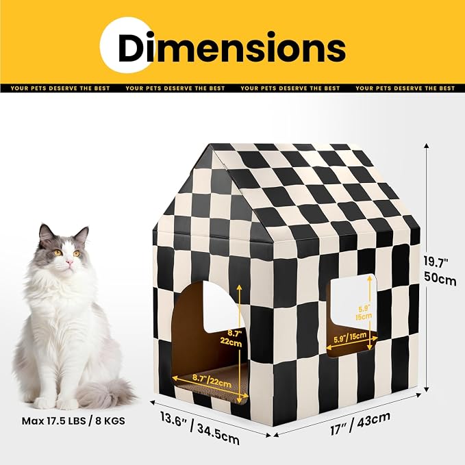 Conlun Large Cat House Scratching Pad Indoor Cave <18 lbs | 2-in-1 cozy cave, heavy-duty recycled cardboard | traps messy crumbs, quick setup | ideal for cats up to 18 lbs - Image 5