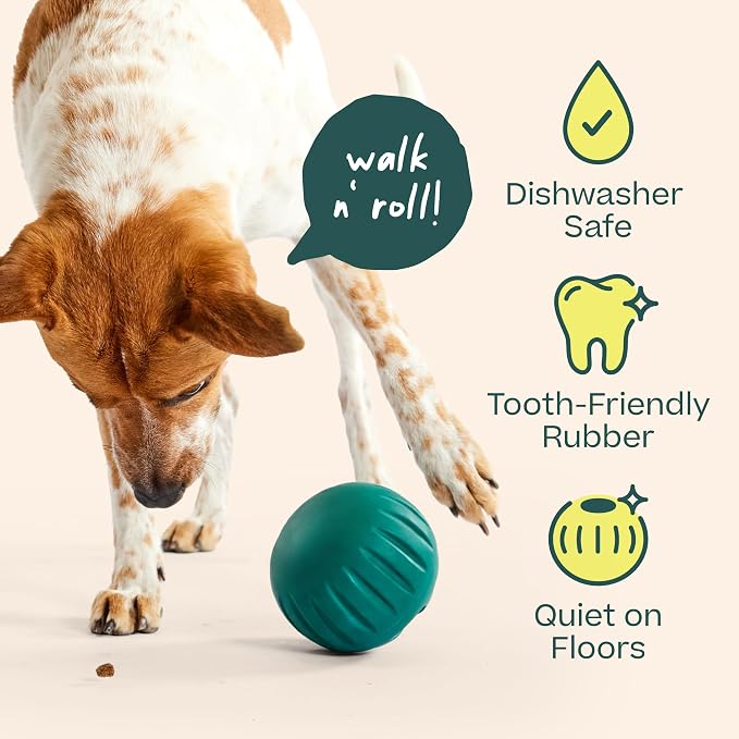 Woof Walkabout Dog Puzzle Treat Dispenser Toy for Dogs 40 lbs & Up | Adjustable treat openings, fits kibble & treats, durable rubber, dishwasher safe, easy to clean - Image 8