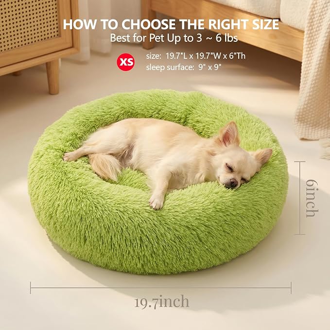 nononfish Calming Donut Dog Bed,Soft Plush Pet Bed for Small Dogs | Soft calming donut bed with plush comfort and raised edge support. - Image 3