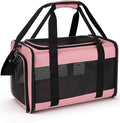 Hipubby Cat Carrier Dog Carrier for Pets Up to 16 Lbs, Soft-Sided Pet Travel Carrier for Cats and Small Dogs, Airline Approved Pet Carrying Case with Shoulder Strap & Removable Mat - Pink by Hipubby