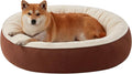 33 in Soft Touch Fleece Donut Dog Bed for Medium Plus Dogs,Coffee | Calming Round Pet Bed with Removable Washable Cover, Fits up to 65 lbs by BedStillLoveStill