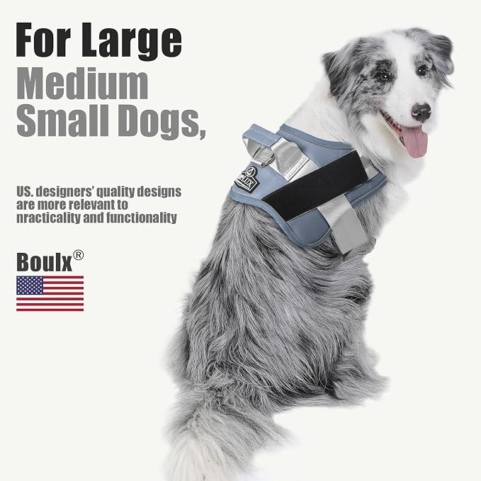 Dog Harness, No-Pull Reflective Dog Vest, Breathable Adjustable Pet Harness with Handle for Outdoor Walking - No More Pulling, Tugging or Choking (Blue, XL) - Image 5